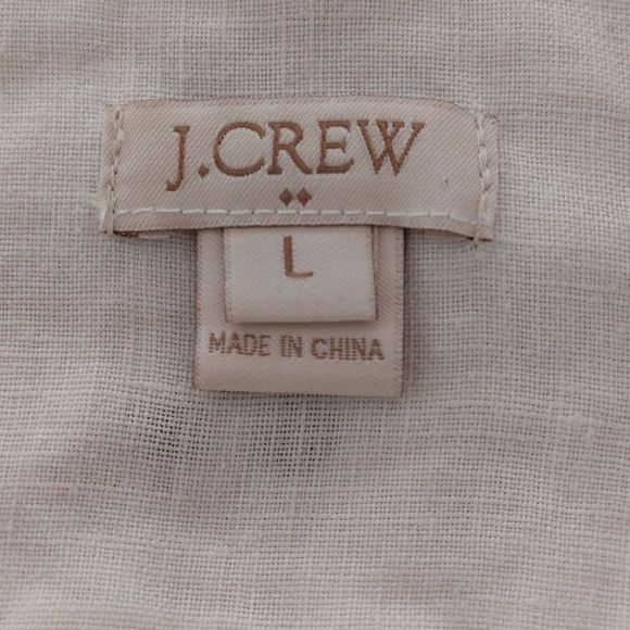 J Crew Linen Popover Top Button Up Aztec Print White - Picture 4 of 5
